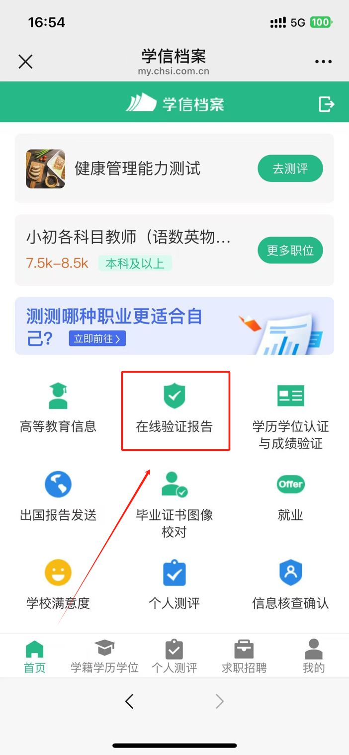 在线验证报告页面